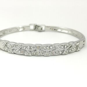 Art Deco Style bracelet Silver Swarovski Crystals 🆕 Bridal Wedding